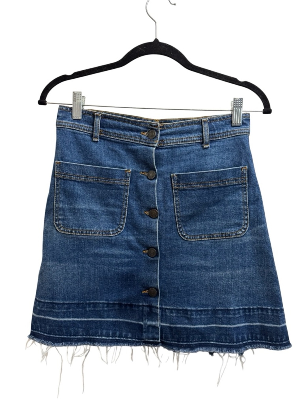 Zara Button Front Denim Mini Skirt